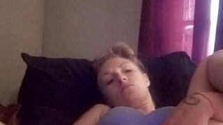 Snow Bunny Teases with Shaved Pussy and Wild Toy Play