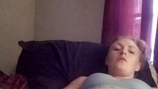 Snow Bunny Teases with Shaved Pussy and Wild Toy Play