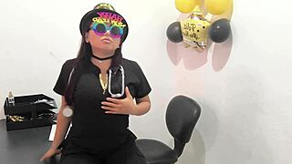 horny milf craves anal plug at office