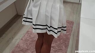 Amateur couple gets wild with a CREAMPIE in the BATHROOM after fingering