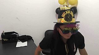 horny milf craves anal plug at office