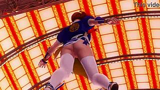 dancing in panties and teasing with topless moves in doa game