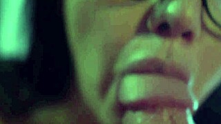 Lecherous Milf Gags on Boy's Cock with Rough Mouthful Action