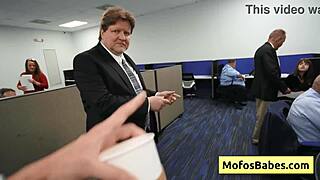 Horny Office Milf Sasha Pearl with Big Boobs Fingers Herself with Parker Ambrose