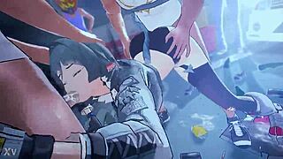 Jane Doe Takes on Wild Group in Epic Gangbang Scene