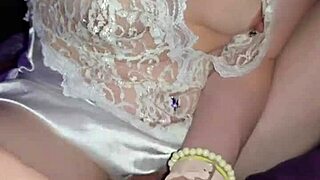 Cock Jerking Milf Licks Up Every Juicy Drop in Lingerie