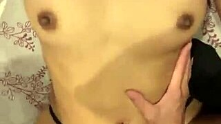 asian slut cheats bf with blowjob and riding cum twice