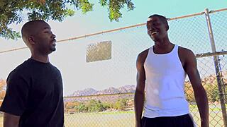 Asian slut devours two massive black cocks hard.