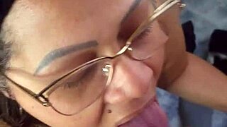 Cum explosion on my mother-in-law’s face after teasing