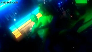 Russian dancers perform at night club.