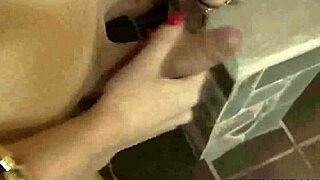 Foxy Blonde Shemale Strokes Her Hard Schlong