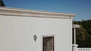 lingerie blonde with big tits gets her tight pussy pounded hard and deep