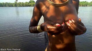 Hot skinny african village girl walks naked seeking dick