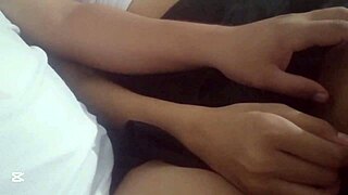 Skinny teen rides hard cock with oral sex.