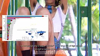 Slutty schoolgirl giggles, Wanna see more? She flashes barefoot on the swingset with a naughty grin.