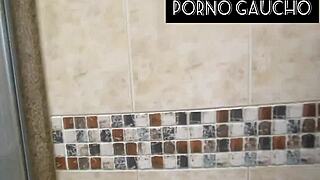 Jhennicris Dj Exposes Natural Tits in Sauna Voyeur Creampie Scene