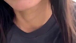 Exhibitionist wife flashes tight pussy outdoors solo