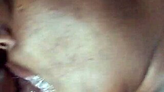 Black ebony woman sucking cock in blowjob