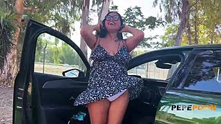 Ebony teen smashed pussy in countryside heat