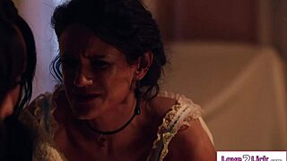 Busty milf dominates lesbian pussy licking in interracial group scene