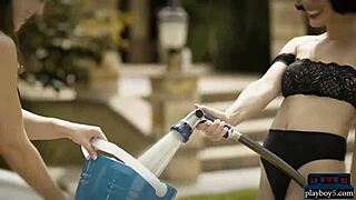 Hot Playboy Babes in Bikinis Washing a Mercedes AMG GT