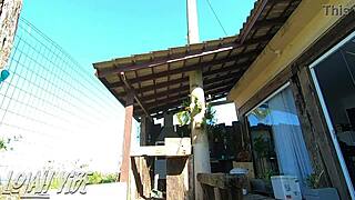 hot brazilian girls getting ready for wild lesbian outdoor fun