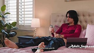 Caught my boyfriend jerking into a condom, got jealous and rode him hard. Couldn't resist joining in!