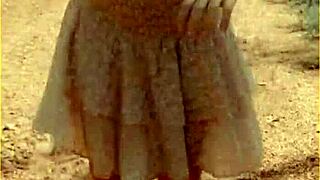 Hey, check out wifey flashing her tits outdoors!