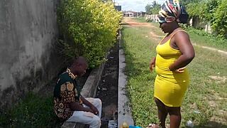 a street boy tricked an orange seller into a rough fuck in an empty building