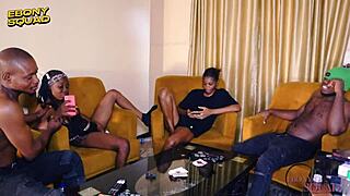 Ebony crew turns competition win into a wild homemade gangbang session