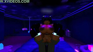 Ebony slut endures rough monster cock pounding