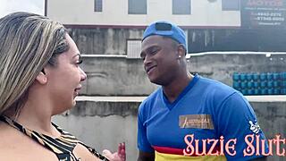 this naughty suzie slut went out without panties to buy gas and ended up giving ANAL to the attendant!