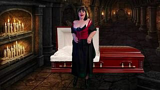 Wow! Granny Vampyra Pegging and Sucking Cock for Cum Drinking