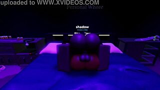 Ebony slut endures rough monster cock pounding