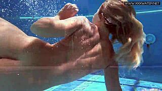 is this russian pornstar mary kalisy nude by the pool?