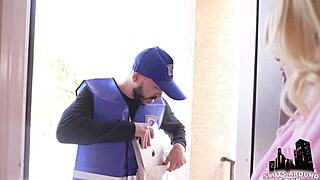 Mailman drops big package for blonde milf pornstar today.
