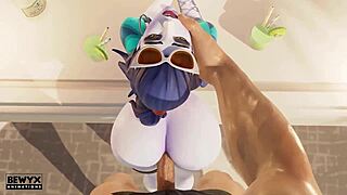 widowmaker enjoying wild french vacations with a massive shaft in play