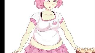 Thick natsuki starts with kissing before riding cowgirl, her big ass leading to creampie.