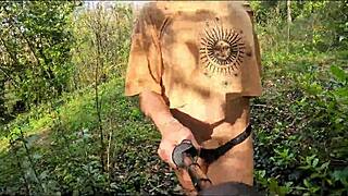 Wow! Walking naked in nature and a stalker shows up!