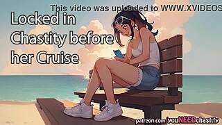 damn! girlfriend locks you in chastity before her cruise trip!