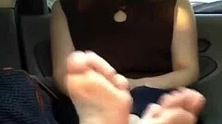 I can’t stop staring at this cute Japanese woman’s feet