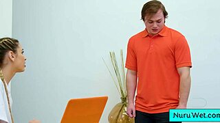 Blonde Teen's Wet Nuru Massage Tease with Delilah Day