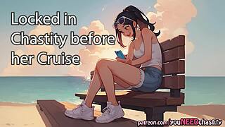 damn! girlfriend locks you in chastity before her cruise trip!