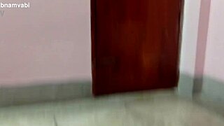 when home maid cleans floor with anal focus