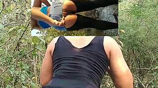 i'm showing off my delicious ass in the mountains, teasing you with every move.