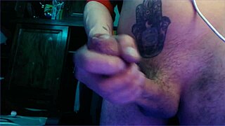 Big load of cum coming out of my long thick cock.