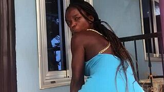 yo, check this crazybitch twerkin’ hard on the balcony... wild stuff!