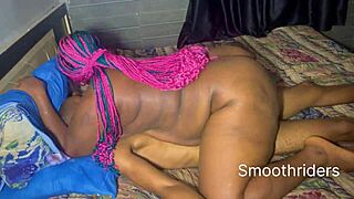 Fat woman loves big black cock in rough action. She craves every inch.