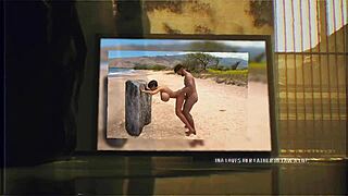 ina berry gets wild on the beach with father-in-law in intense anime action with monster cock