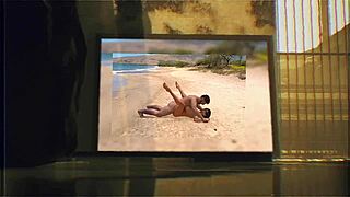 ina berry gets wild on the beach with father-in-law in intense anime action with monster cock